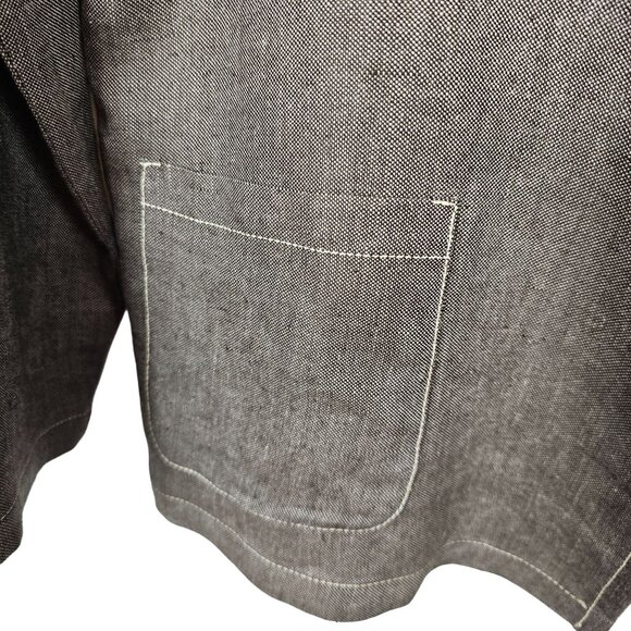 Womens Business Casual Office Pure Linen Cardigan Jacket Max Mara Gray Brown 12 - Picture 15 of 16